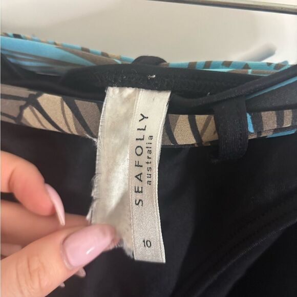 Sea folly tankini vintage Blue and Black Floral Swimsuit Set EUC - Picture 3 of 4